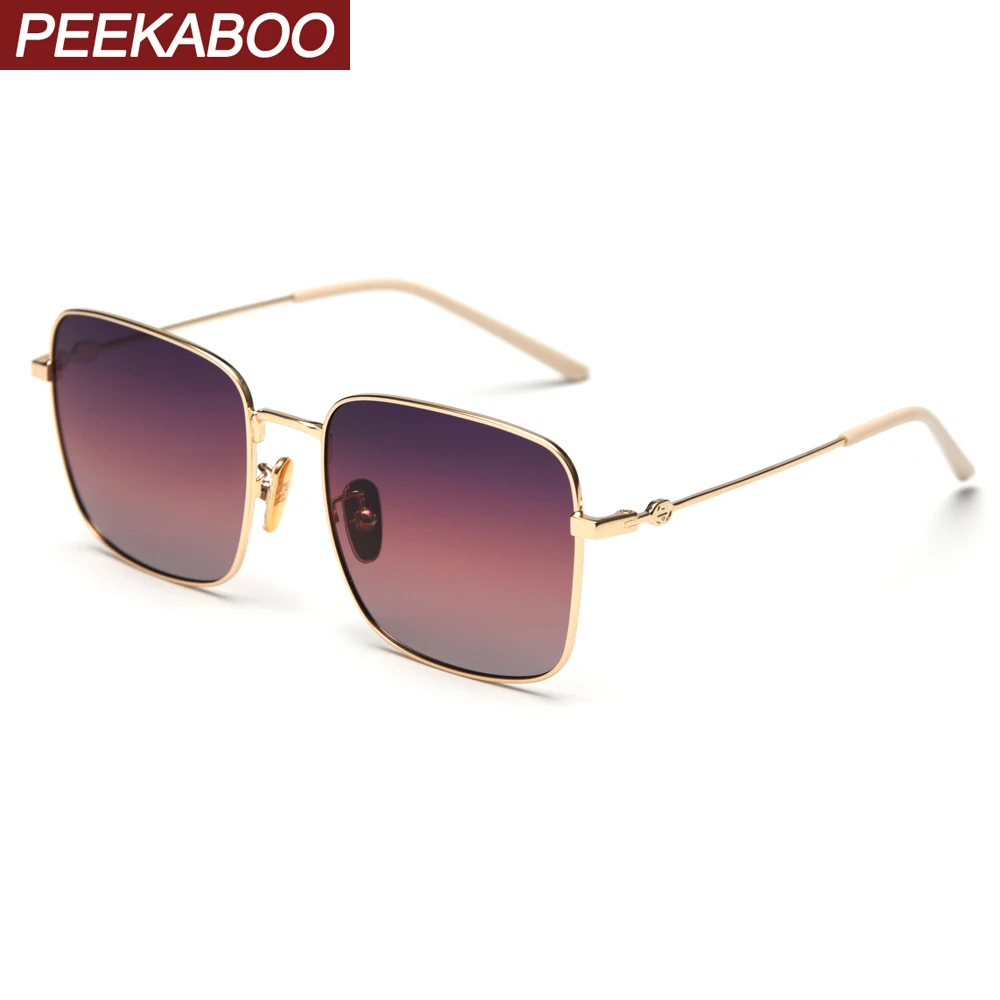 Peekaboo квадратные женские солнцезащитные очки, поляризационные, uv400, высокое качество, Золотой Металл, градиентные, женские солнцезащитные очки для мужчин, для вождения