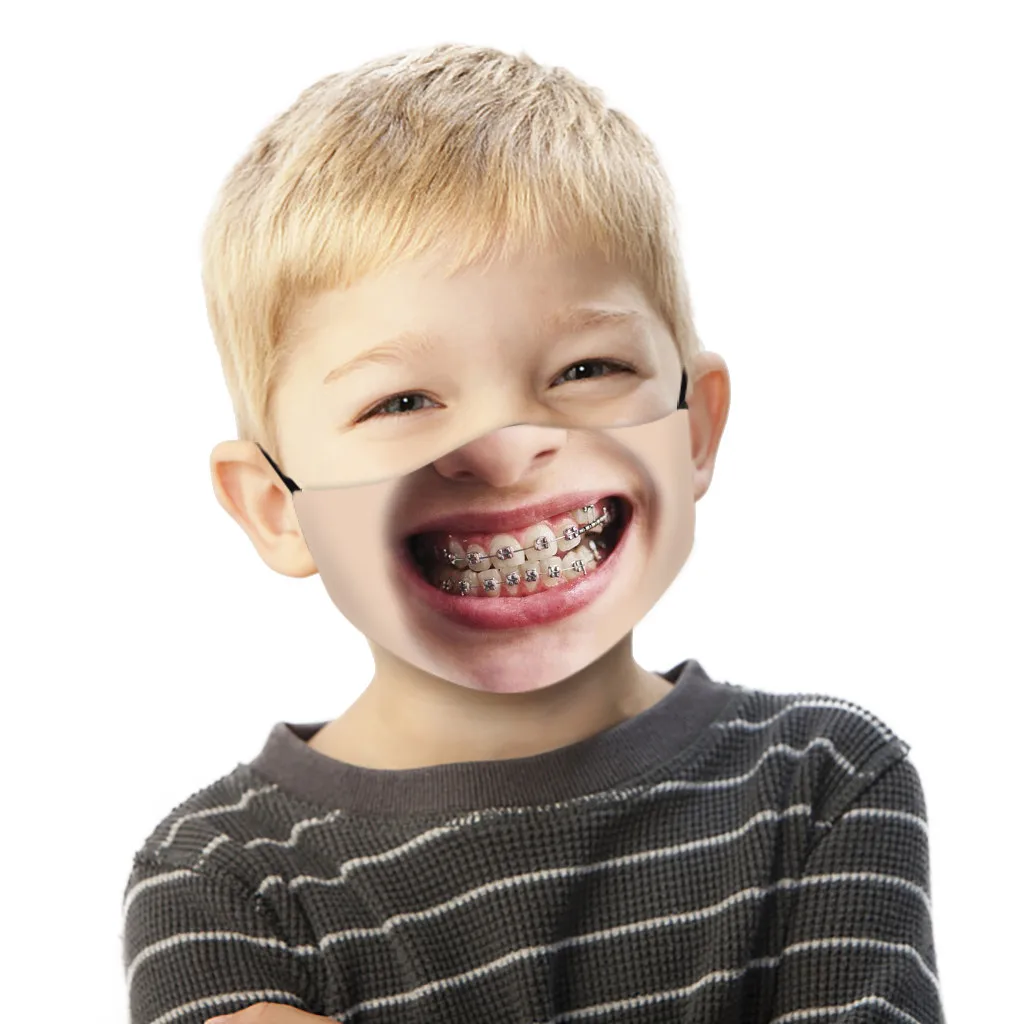 2020 быстрая доставка детский Дышащий моющийся шарф для лица с забавным принтом