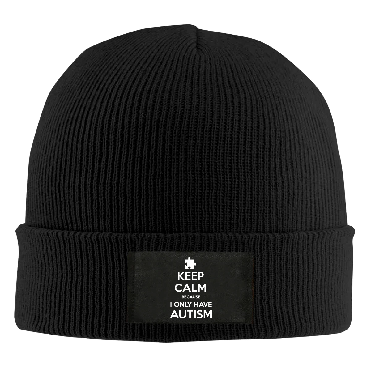 

Keep Calm Because I Only Have Autism Beanie Hats For Men Women With Designs Winter Slouchy Knit Skull Cap