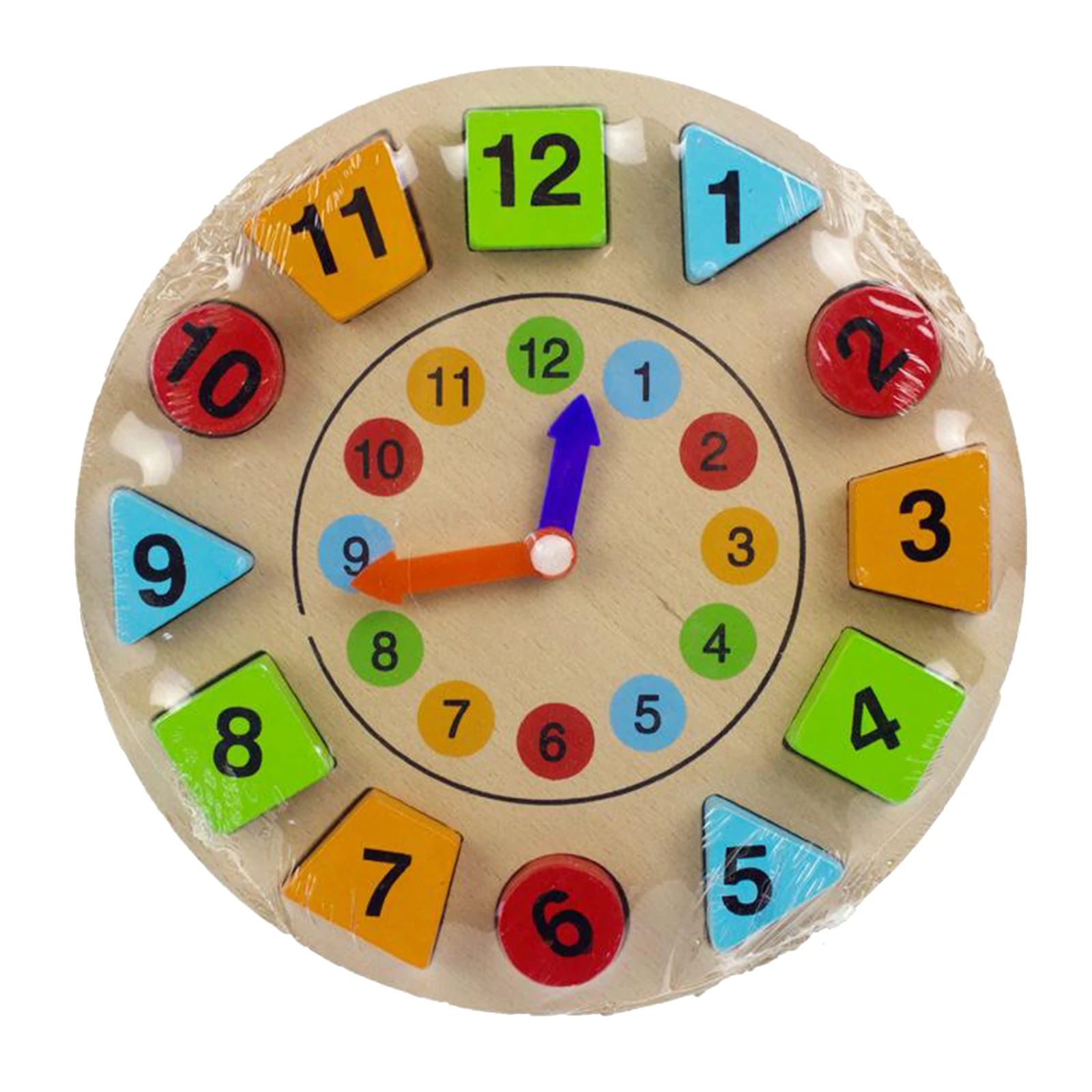 Wooden Shape Color Sorting Clock Jigsaw Sorting Clock Toys for Toddler Kids Baby