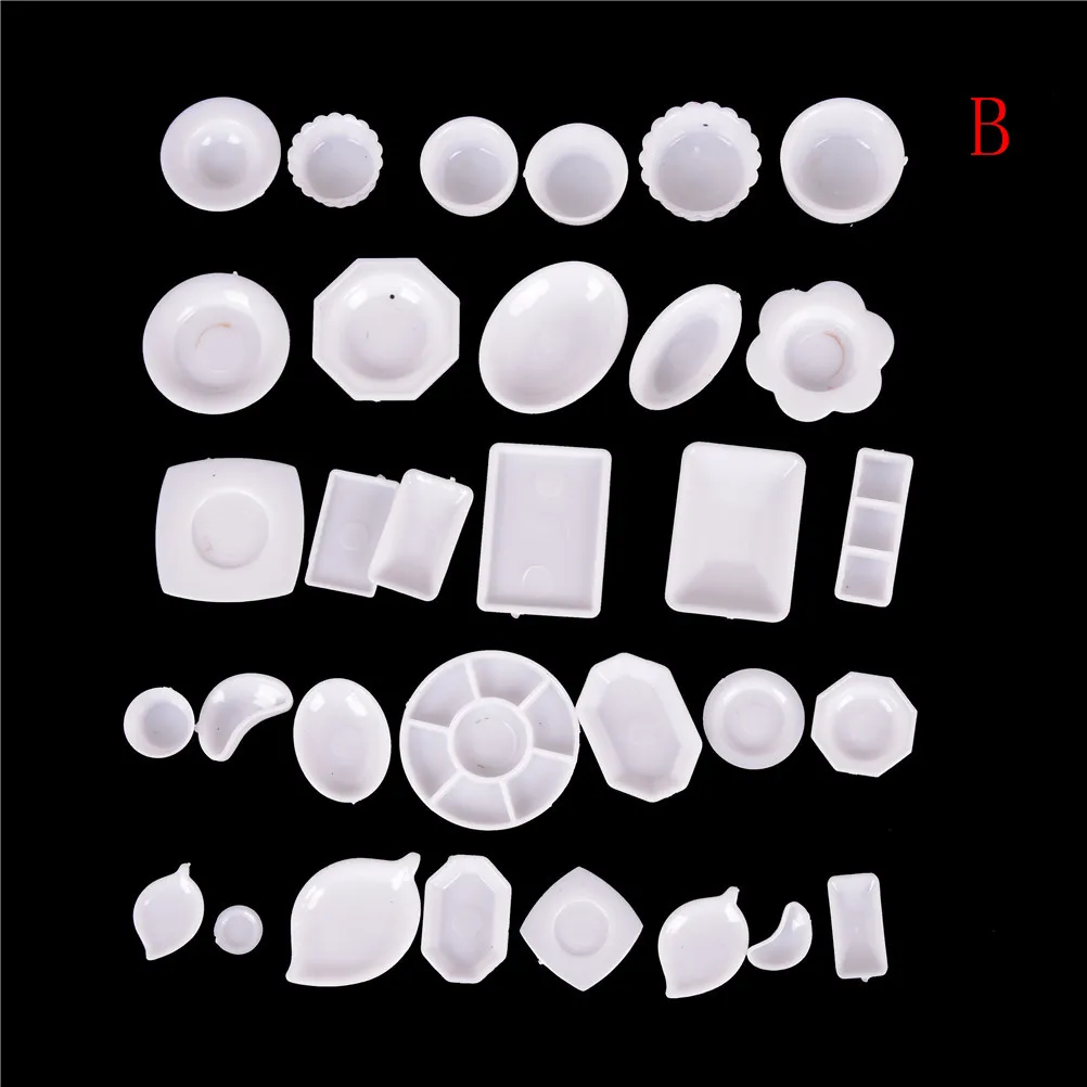 15Pcs/Set Miniature Transparent Plastic Plate Cup Dishes Bowl Tableware Set 1:12 Scale Doll Food Kitchen Cooking Accessories