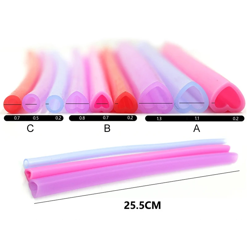 

4pcs Silicone Straw Set Reusable Drinking Straw With 1X Brush Portable For Mugs Love-shaped Decorative Straw
