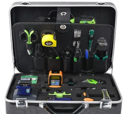 

Fiber Optic FTTH Tool Kit with Fiber Cleaver with Optical Power Meter Visual Fault Locator