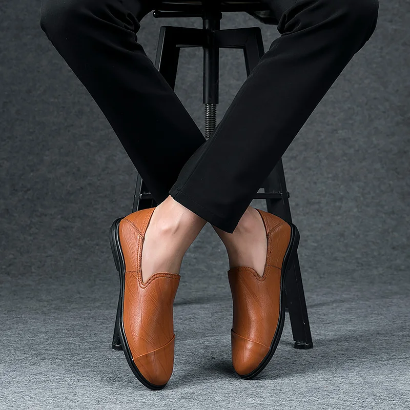 Обувь для вождения Мужские туфли из натуральной кожи Брендовая Классическая