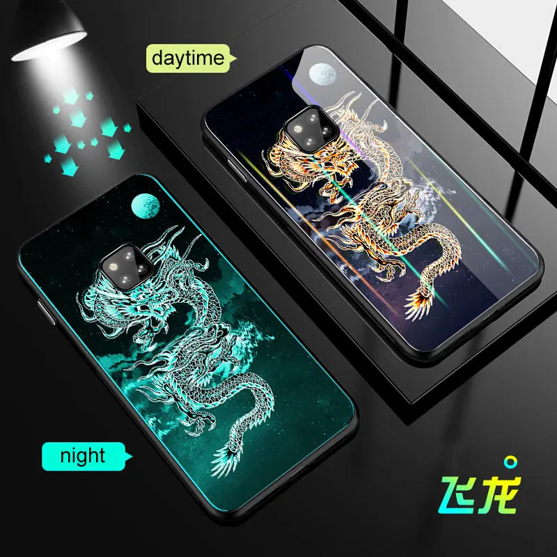 Светящийся чехол для телефона Honor 8X 8C 10 20Pro P Smart Plus для P20 P30 mate 20 Lite Pro Nova 3 3i 4 5i Y9 закаленное стекло