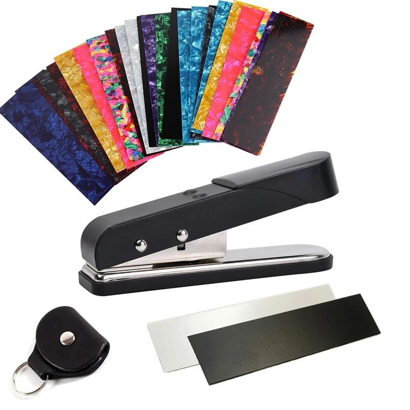 

DIY Guitar Pick Punch Maker with Guitar Pick Punch Sheets Musicians Celluloid Guitar Pick Strips Set