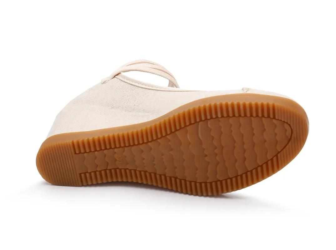 

Embroidered Womens Pumps Woman Ethnic Vintage Hidden Heel Shoes Zapatos De Mujer Wedding Ladies Hanfu Shoes Cotton Fabric Floral