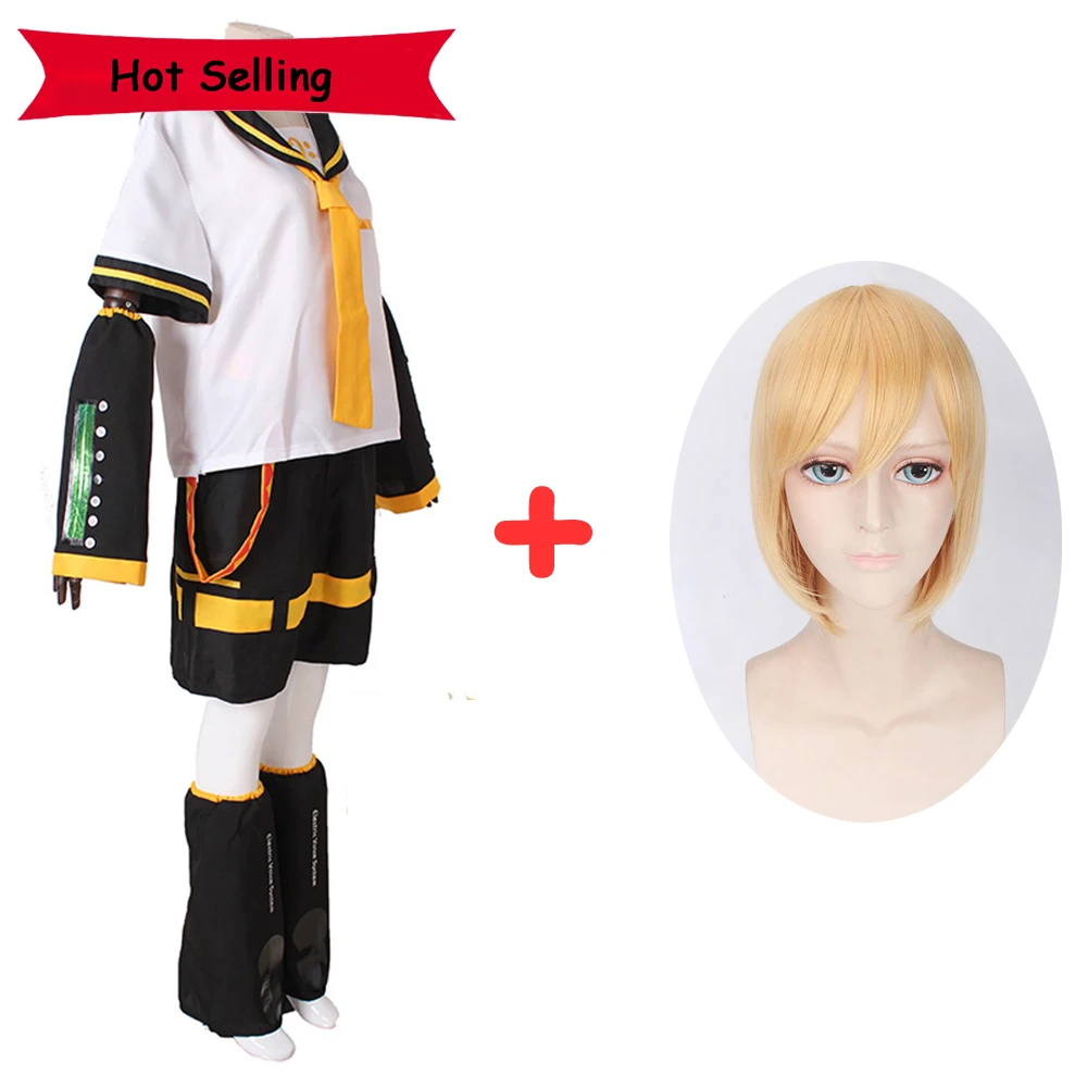 Костюм для косплея из аниме Вокалоид Мику костюм сестры Рин брата Len униформа