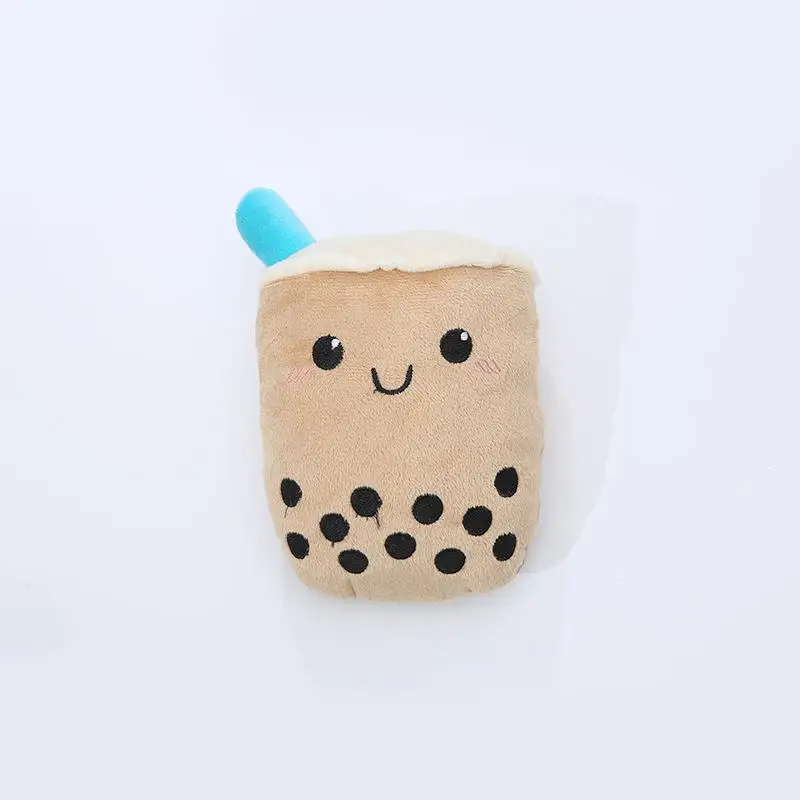 

Dog Toys Dog Gnawing Toy Pearl Milk Tea Modeling Plush Gnawing Molar Bite Resistant Cleaning Toy Pets Accessories Home Decor