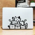 Наклейка Happy Cat Family для ноутбука Macbook Pro 16 дюймов Air Retina 11 12 13 15 дюймов, кожа для Macbook HP Asus, Виниловая наклейка для ноутбука 14 дюймов