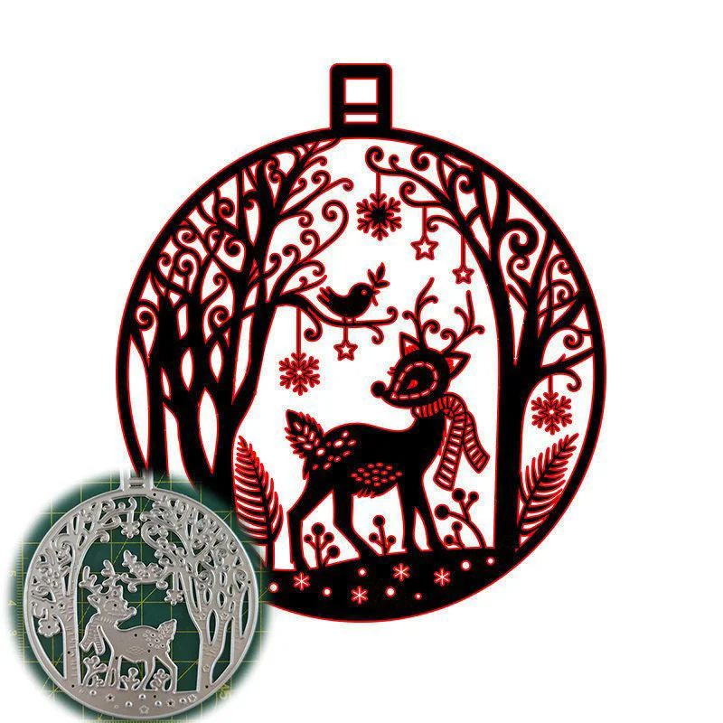 Сделай Сам высечка Рождественский олень круглый металлический высекальный