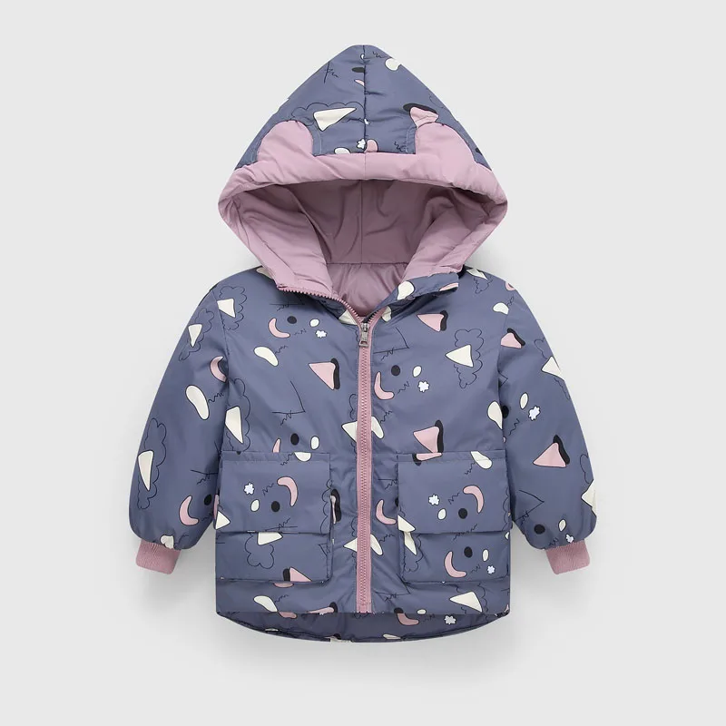 Gray VFOCHI, новые пуховые пальто для мальчиков и девочек детская модная куртка, парка 4 цвета, детский зимний комбинезон, унисекс, толстая зимняя верхняя одежда с капюшоном для мальчиков и девочек - Цвет: Gray
