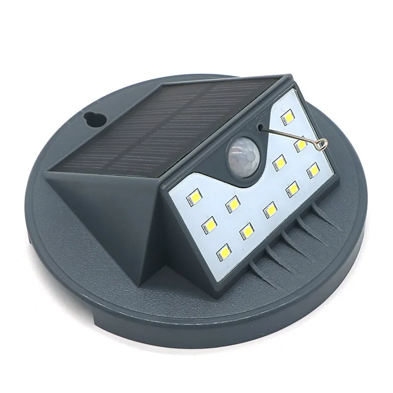 

11 светодиодов, белый + 2 светодиода, синий PIR датчик движения, водонепроницаемый, наружный, на солнечной энергии, для сада, стены