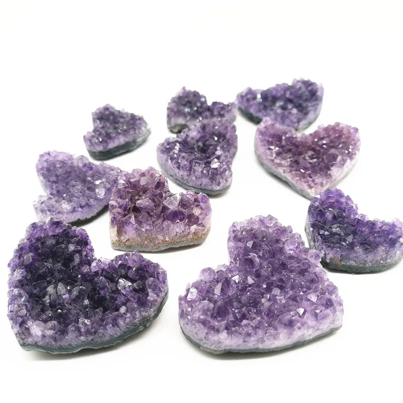 

Wholesale Rough Uruguay Heart Shaped Amethyst Geode Cluster Crystals Healing Stones Natural Crystal Clusters