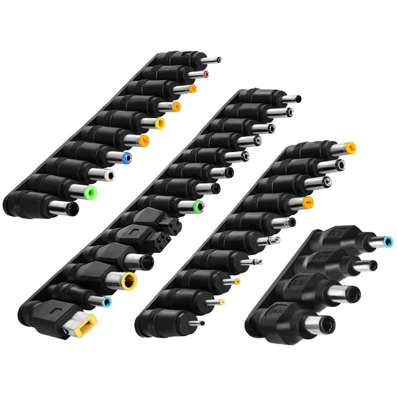 Комплект адаптеров питания постоянного тока для ноутбука, 38 шт., универсальные 5,5 мм x 2,1 мм, адаптер питания постоянного тока, коннектор для ...