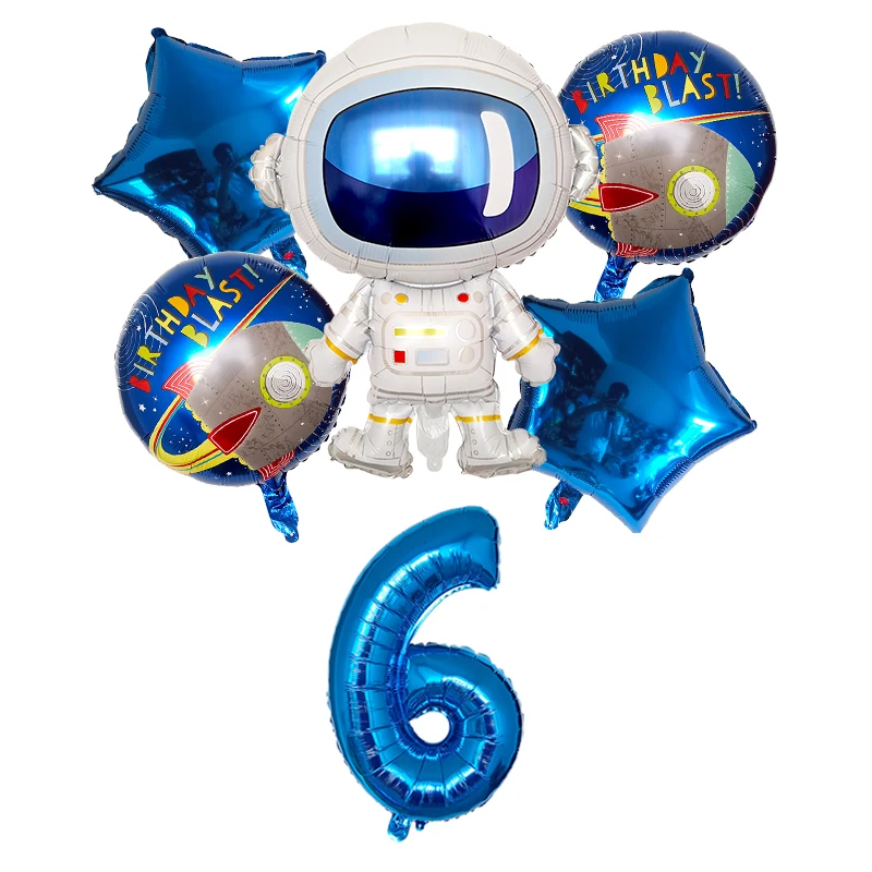 6 шт./лот Космическая вечеринка астронавт воздушный шар ракета фольга Воздушные