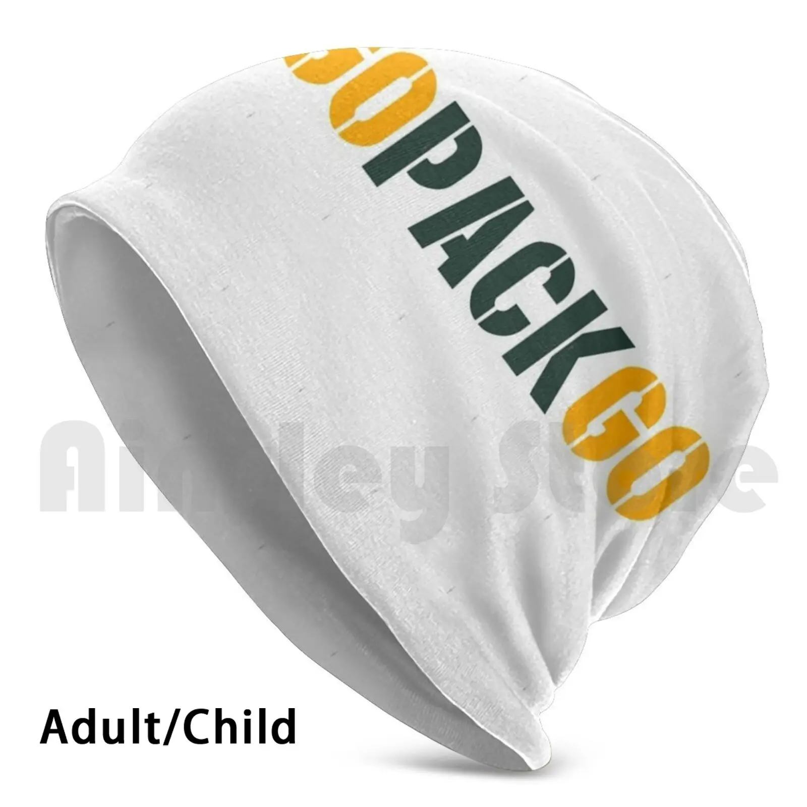 

Шапка-бини Go Pack, Шапка-бини с принтом «сделай сам», подушка Golang Pack Packers Green Bay, футбольное поле Lambeau