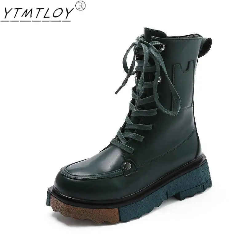 

Женские зимние ботинки на шнуровке, с круглым носком, водонепроницаемые короткие ботинки, Нескользящие, подходящие по цвету, на толстой под...