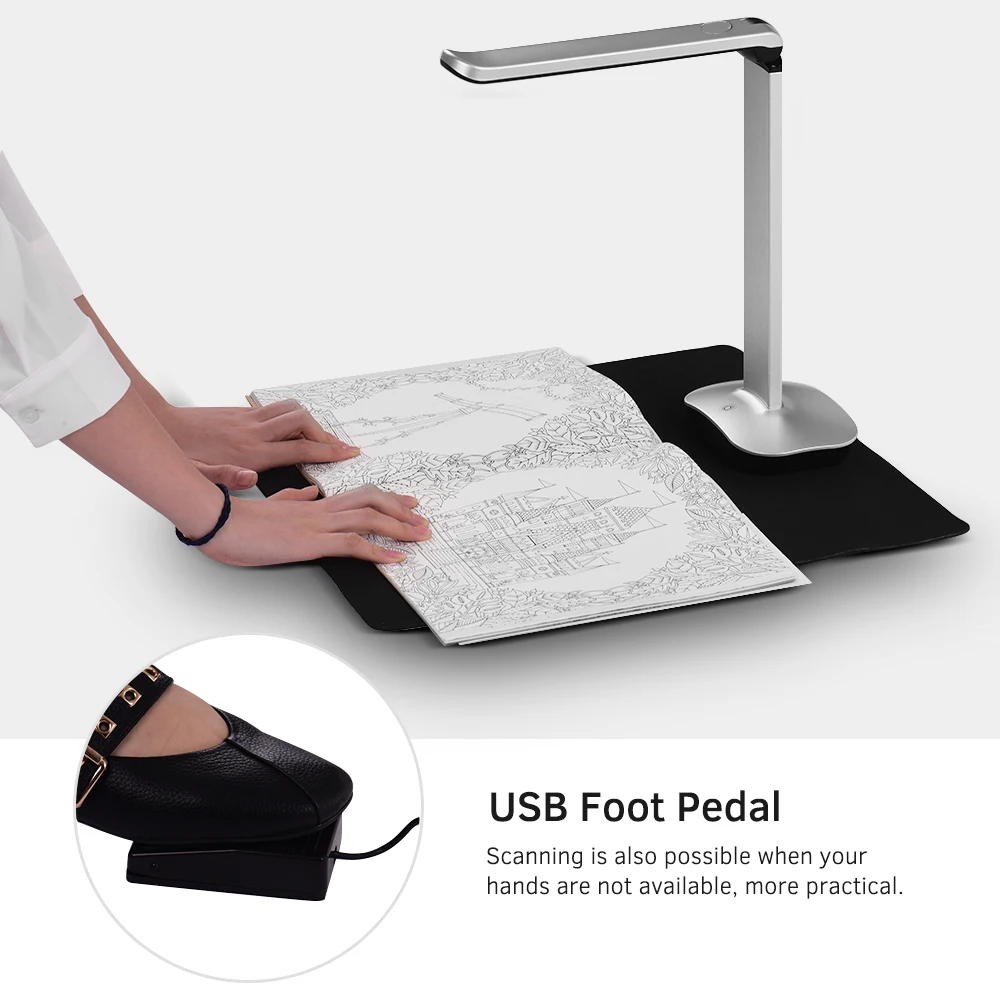 Aibecy F50 складной HD USB книга фото документ камера сканер 15 мегапикселей A3 и A4