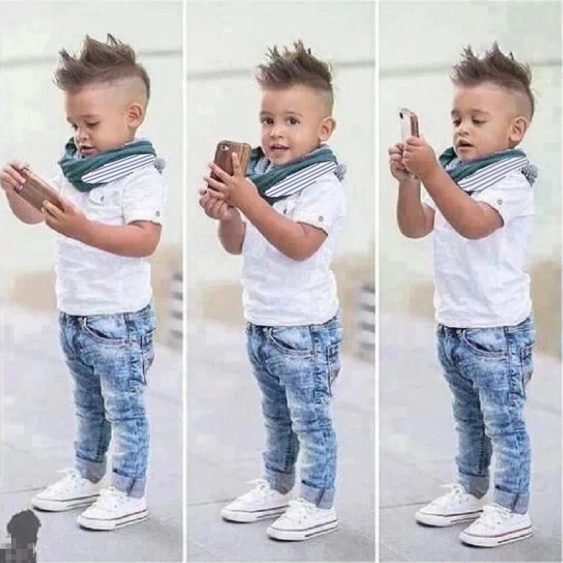 3Pcs Toddler Boys Outfits Clothes Sets 2022 Fashion Tracksuit For Boys Summer Cotton Suit Children Clothing 2 3 4 5 6 7 Year Old