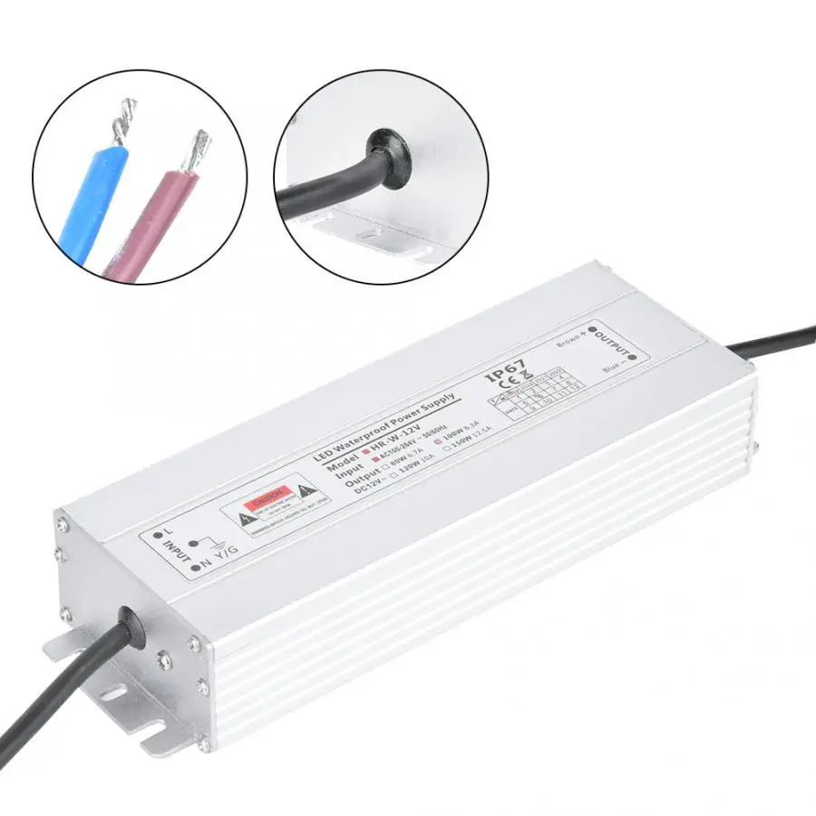 Водонепроницаемый светодиодный переключатель IP67 источник питания постоянного