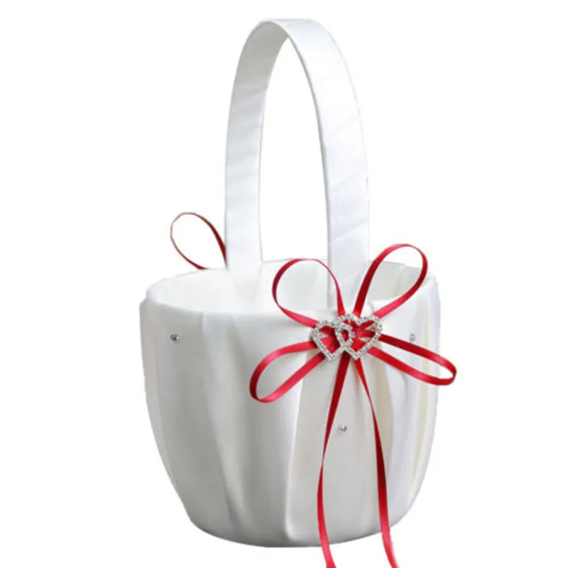 1xBanquet Engagement Wedding Bowknot Satin Flower Confetti Girl Boy Basket Nice | Дом и сад