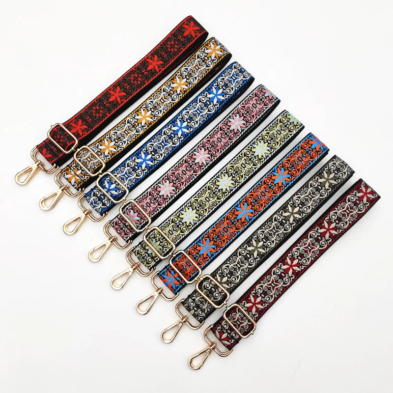 

Ethnic Embroidery Bag Strap Women Handbag Belt Wide Shoulder Bag Strap Replacement Strap Accessory Bag Part Adjustable For Bag