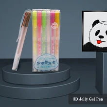 6pcs/Lot 3D Paint Markers Acrylic Three-Dimensional Jelly Pen DIY Mobile Phone Shell Ceramic Graffiti Glass Painting Pen Gel Set