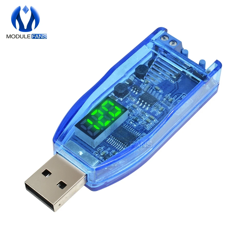 DC-DC 5 В до 3 9 в 12 24 понижающий модуль платы питания USB красный зеленый дисплей
