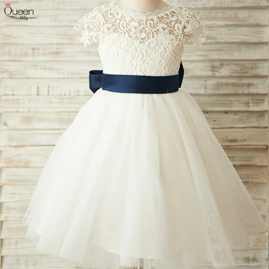 Тюлевые платья с цветами для девочек бальное платье коротким кружевным рукавом и