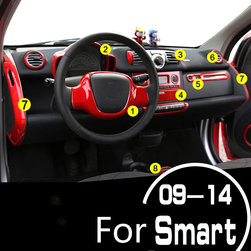 

Умные автомобильные аксессуары для Mercedes-Benz 2009-2014, оболочка ручки, оболочка зеркала заднего вида, декоративное красное Рулевое колесо для са...