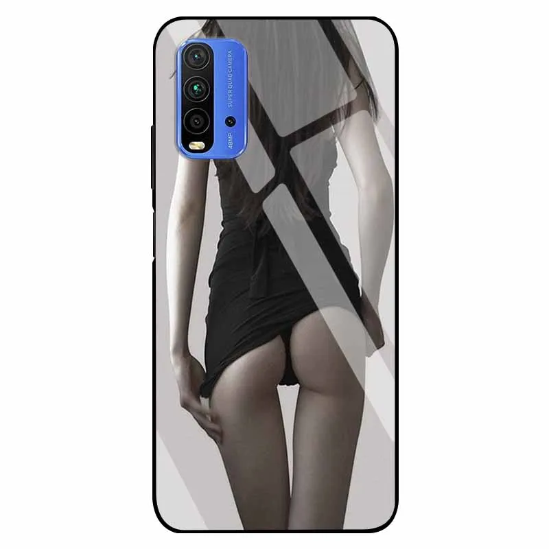 Luxury Case for Xiaomi Redmi 9T 9 T Cover Tempered Glass Cover for Xiaomi Redmi 9T Phone Case Redmi9T Coque Bag Fashion Bumper
