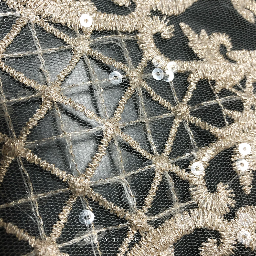 Кружевная аппликация с прозрачными блестками кружевная вышивка цвета