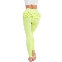 falbala fitness sport legging women high waist yoga pants solid color hip lift sweat pants women