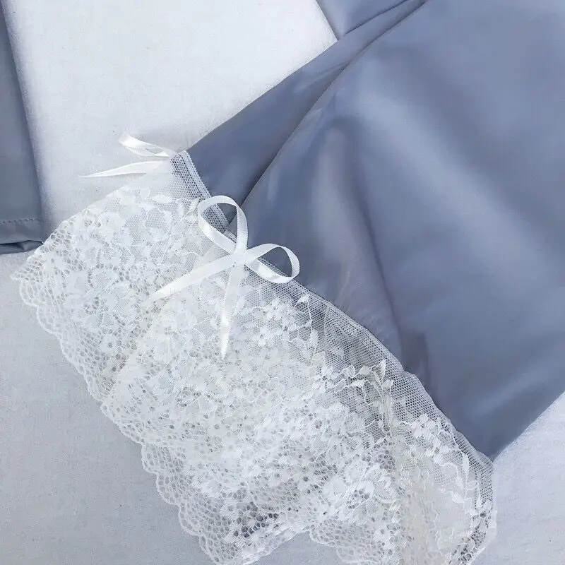 Сексуальный женский халат и кружевной Атласный + Ночное платье комплект ночного