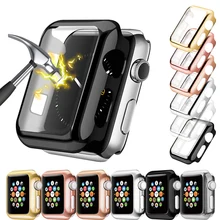 Чехол для часов, защитный чехол для Apple Watch 5, 4, 3, 2, 1, 42 мм, 38 мм, прозрачный пластиковый экран для iWatch 44 мм, 40 мм, полный защитный чехол