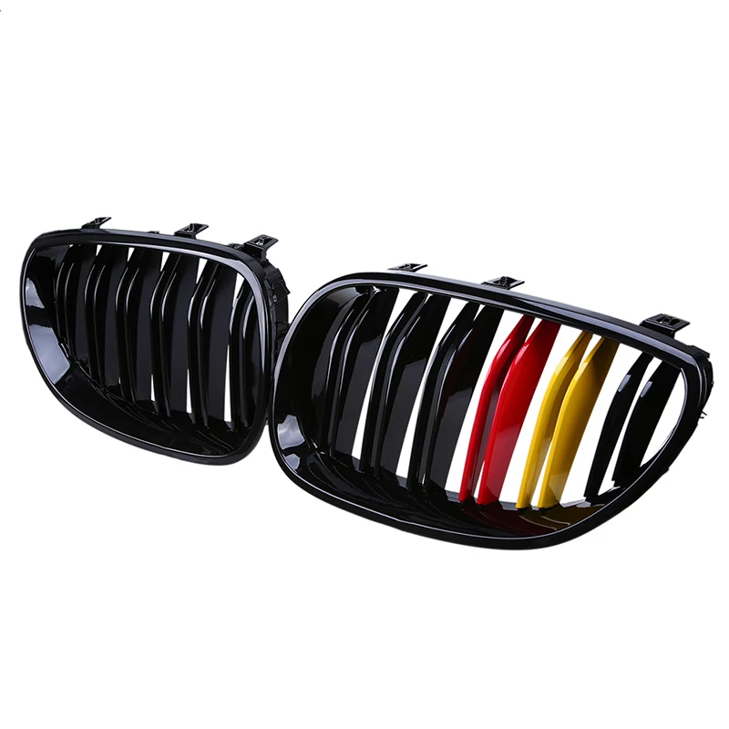 

POSSBAY Car-styling Painting Gloss Black Red Yellow Kidney Front Auto Racing Grilles for BMW 5-Series E60 Sedan 2003/2004-2010