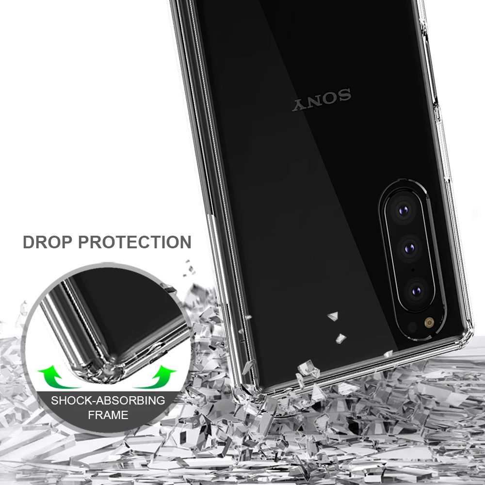 Чехол для Sony Xperia 1 10 Plus ударопрочный Прозрачный Жесткий Тонкий чехол накладка