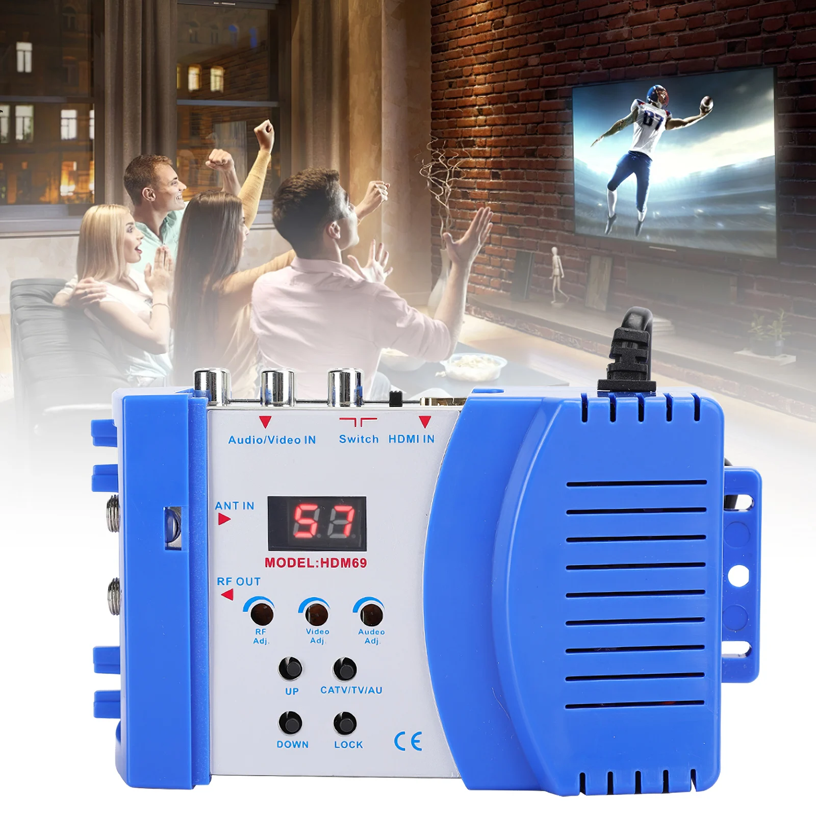 Аудио Видео AV вход в ТВ выходной сигнал VHF UHF Усилитель сигнала для спутникового