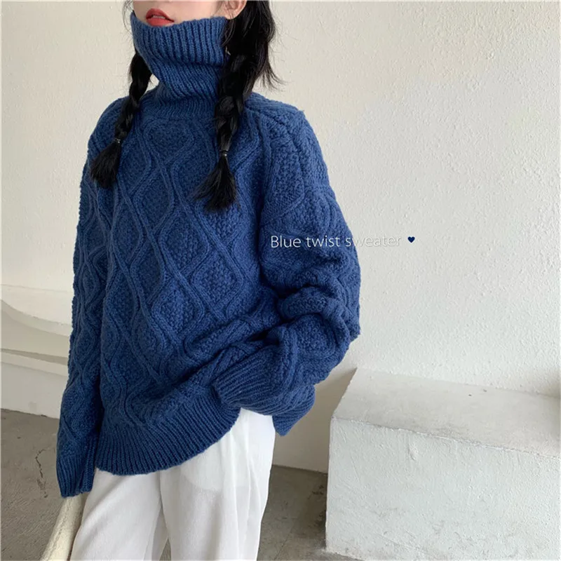 Женский свитер-водолазка с длинным рукавом в винтажном стиле | Женская одежда