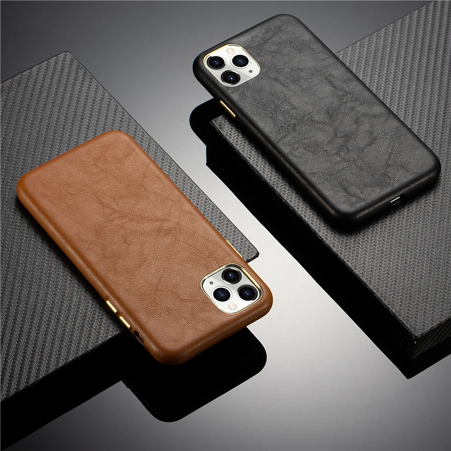 Роскошный кожаный чехол для Iphone 11 pro Xs Max Xr X Etui оригинальный ультра легкий мягкий