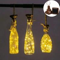 2m 20 leds solar powered wine bottle lights waterproof copper wire cork shaped led diy string lights for wedding party christmas