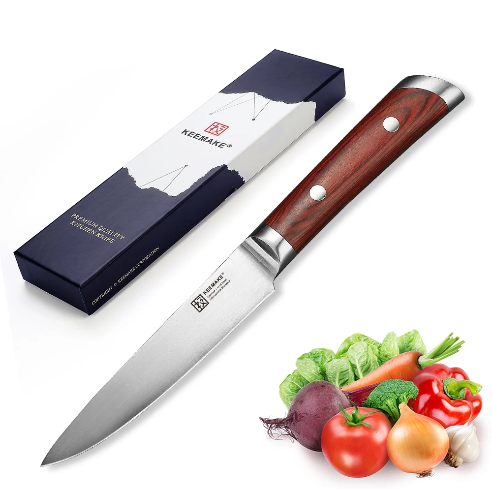 Chef Santoku Bread Utility Slicing Paring Knife German 1.4116 Steel Blade Japanese Color Wood Handle 6pcs Kitchen Knives Set | Дом и сад