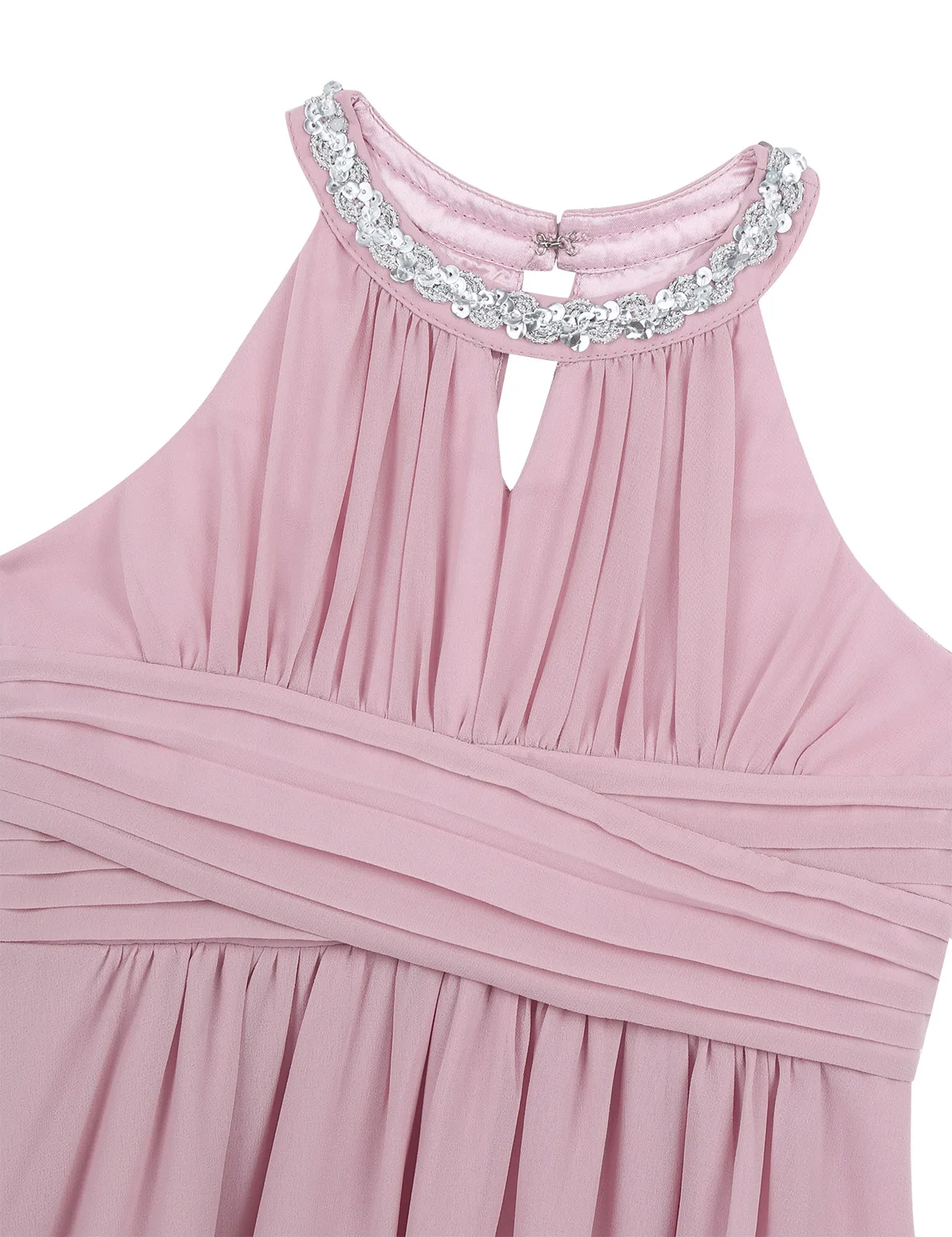 Шифоновое платье с цветочным принтом для девочек в пол без рукавов свадебной