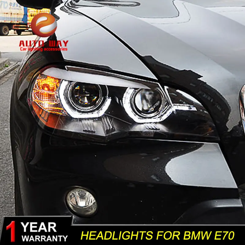 Чехол для автомобильных фар BMW X5 E70 2007 2010 светодиодный DRL объектив двухлучевой
