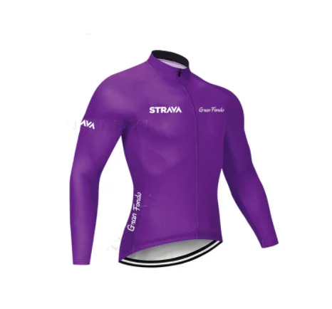 Long sleeve STRAVA road bike team 9D cojin de equitacion traje de primavera y otono camisa de manga larga jersey - Цвет: Long sleeve