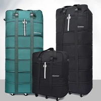 large capacity 158 air checked bag universal wheel travel bag abroad study oxford cloth folding airplane luggage suitcase