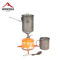 widesea camping cooking set outdoor equipment tableware kitchen stove gas burner titanium alcohol hiking trekking tourism