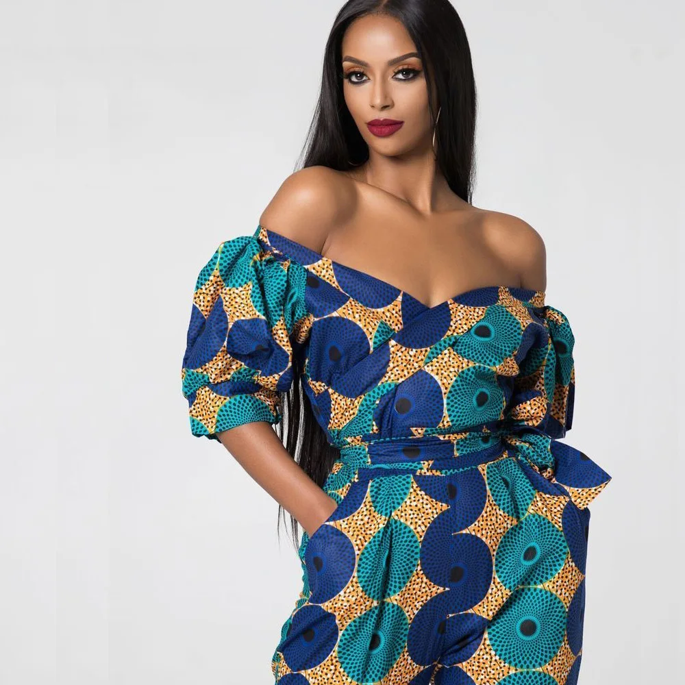 Повседневный женский комбинезон осень 2020 одежда в африканском стиле с принтом