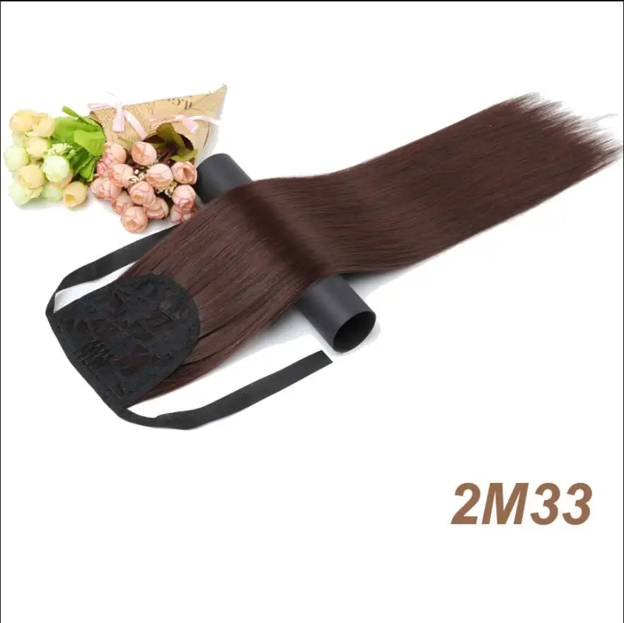 Xinran22 дюйма, 1 шт., конский хвост, волосы для наращивания, прямые, на заколках, синтетические, на шнурке, шиньоны, конский хвост, волосы для наращивания для женщин